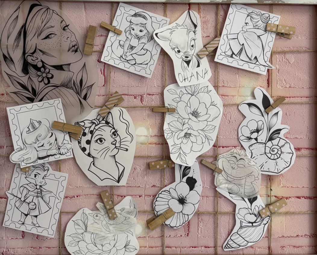 Tattoo-Entwürfe von Steffi im Studio Farbtherapie
